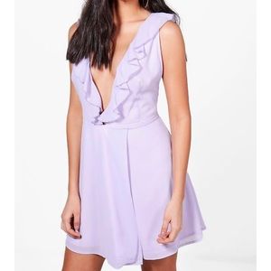 1 LEFT! NWT lilac ruffle wrap chiffon dress gown